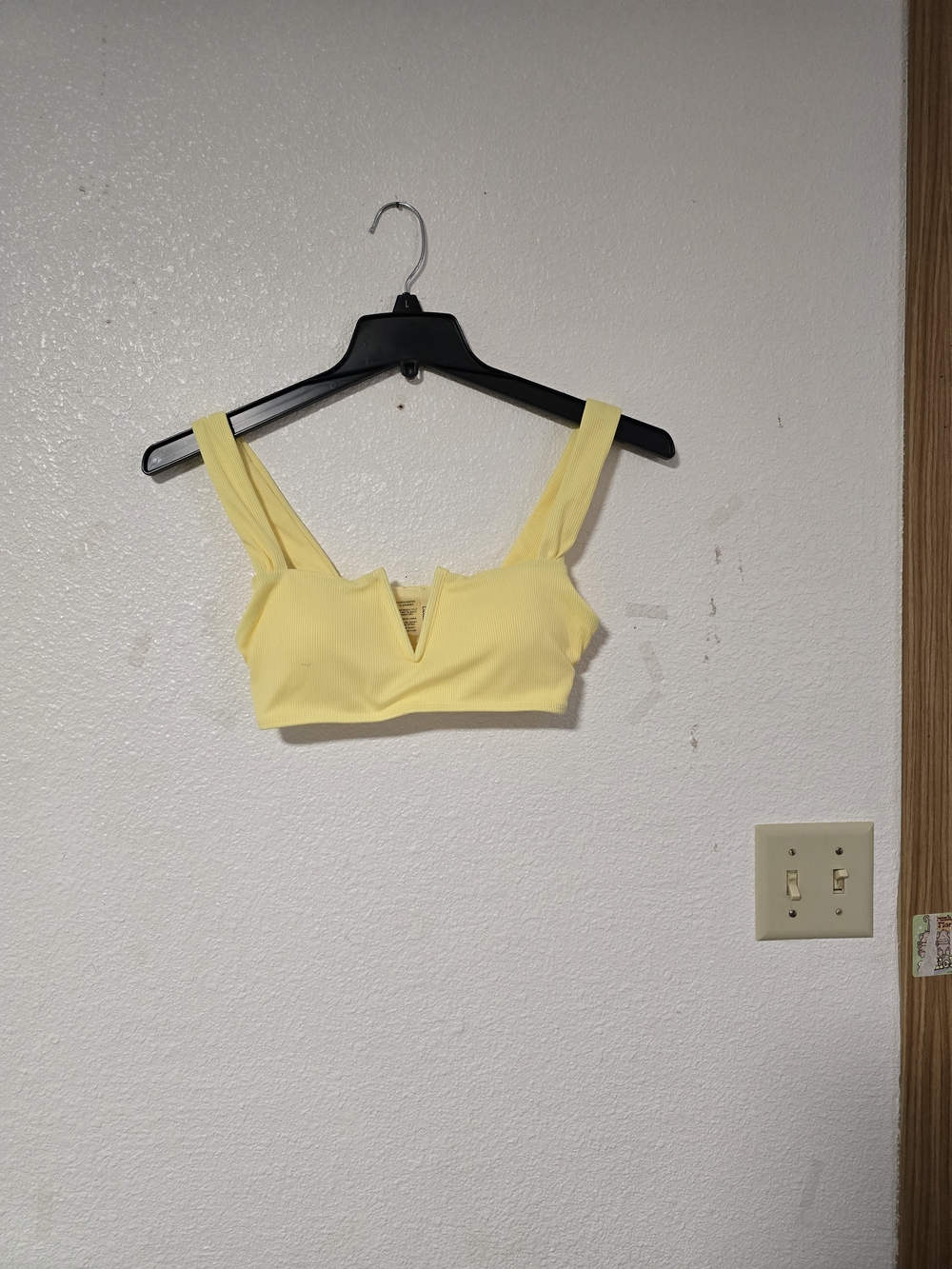 Lulu's Sunny Yellow V-Notch Crop Top